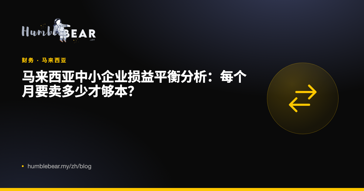 封面：马来西亚中小企业损益平衡分析：每个月要卖多少才够本？